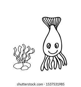 coloring page of the sea creatures
