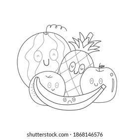 Pineapple Coloring Pages High Res Stock Images Shutterstock