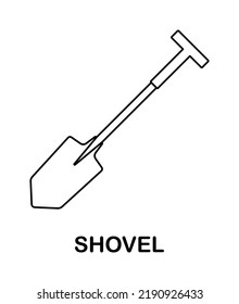 Coloring page with Shovel for kids