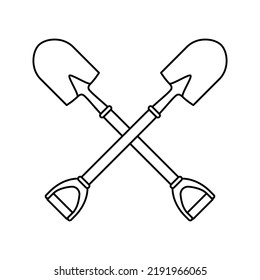 Coloring page with Shovel for kids
