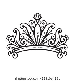 coloring page simple black and white the crown