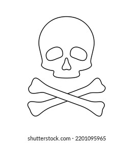 Coloring page with Skull and Crossbones for kids