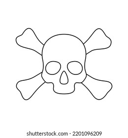 Coloring page with Skull and Crossbones for kids