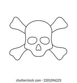 Coloring page with Skull and Crossbones for kids