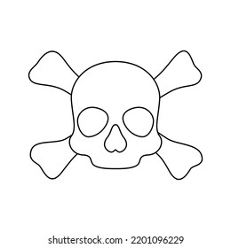Coloring page with Skull and Crossbones for kids