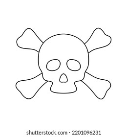 Farbseite mit Skull und Crossbones für Kinder