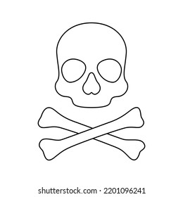 Coloring page with Skull and Crossbones for kids