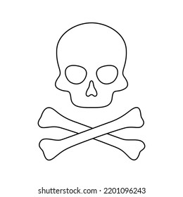 Coloring page with Skull and Crossbones for kids