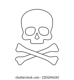 Coloring page with Skull and Crossbones for kids