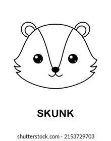 Coloring page with Skunk for kids