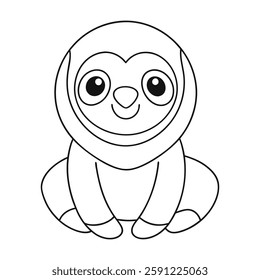 Coloring page Sloth vector illustration