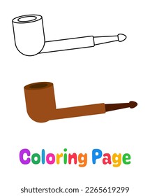 Coloring page with Smoking Pipe for kids