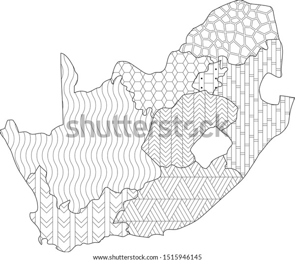 Coloring Page South Africa Map Administrative Stock Vector Royalty Free 1515946145