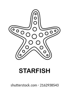 Coloring page with Starfish for kids