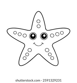 Coloring page Starfish vector illustration