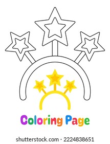 Coloring page with Stars headband for kids