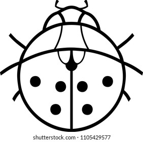 Coloring page. Stylized cartoon ladybird