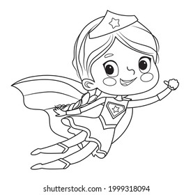 Coloring Page Super Hero Children Boys Stock Vector (Royalty Free ...