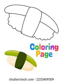 Coloring page with Sushi for kids