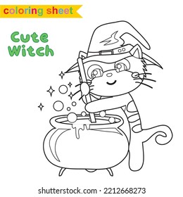Coloring page for toddlers. Cute animal dress in Halloween costumes. Activity kit for kindergarten students. Cute Halloween illustration. Coloring Halloween worksheet page. Vector illustration file