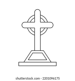 Coloring page with Tombstone for kids
