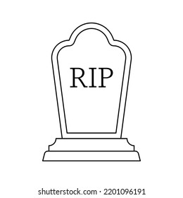 Coloring page with Tombstone for kids