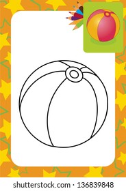 Coloring page. Toy ball. Vector illustration.