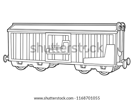 Coloring Page Train Wagon Illustration Children Stock Vector (Royalty ...