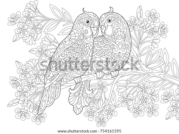 Papegaai Met Slaperige Ogen Vector Illustratie - Illustratie bestaande uit  schepsel, tropisch: 97675625