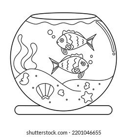 Coloring Page Two Pet Fish Fish Stock Vector (Royalty Free) 2201046655 ...