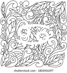 Coloring Page Using Negative Space Silhouette Stock Vector (Royalty