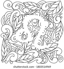 Coloring Page Using Negative Space Silhouette Stock Vector (Royalty