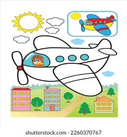 coloring page vector cartoon illustration.coloring page for kids