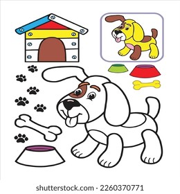 página colorear ilustración de dibujos animados vectoriales.página de coloreo para niños