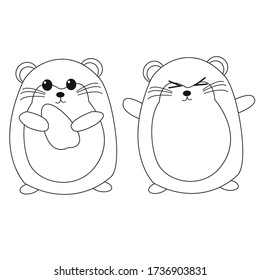 Coloring Page Vector Hamster Theme Illustration For Kids