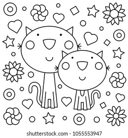 Love You Coloring Page Black White Stock Vector (Royalty Free) 1277160589