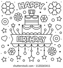 10,561 Happy birthday coloring page Images, Stock Photos & Vectors ...