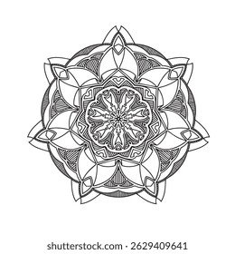 Coloring page vector for mental health improvement. Effective meditative practice for rejuvenation and spiritual healing. Intentionally designed easy to color experience for relaxation. EPS 10.