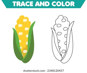 Colores de verduras de página para niños, gráficos vectoriales, salud para niños. Un juego para los niños