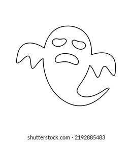 Coloring Page With Whisper Ghost For Kids