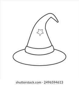 Coloring page with Wizard Hat for kids