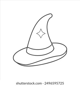Coloring page with Wizard Hat for kids