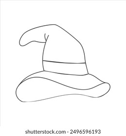 Coloring page with Wizard Hat for kids