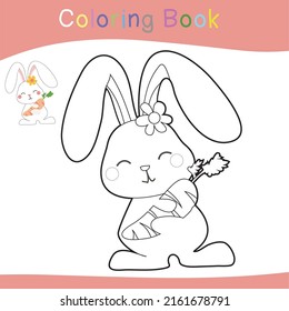 Coloring page worksheet. Educational printable worksheet. Coloring animals for preschool children. Black and white vector illustration. Motor skills education.