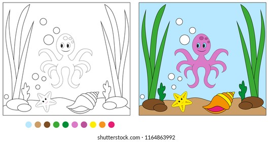 coloring page. Worksheet. Game for kids -  coloring book.
