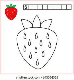 Coloring page and write the word in grid cells. Worksheet for preschool kids. educational game for children - vector. 