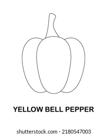 Coloring page with Yellow Bell Pepper for kids