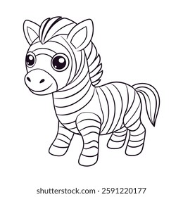 Coloring page Zebra vector illustration