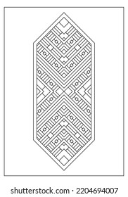 Coloring pages abstract. Inspired by the Borneo Dayak tribal war shield with decorative modern motif. Dopamine detox. Relieve stress and anxiety. EPS8. #626