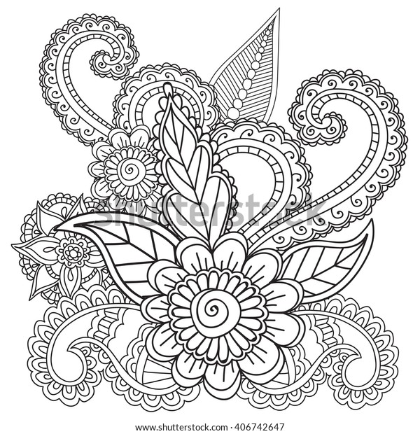 Download Coloring Pages Adults Henna Mehndi Doodles Stock Vector Royalty Free 406742647